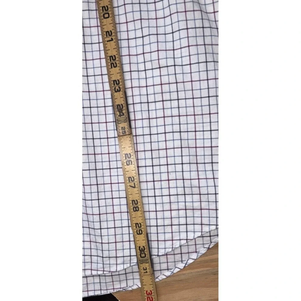 Polo Ralph Lauren Men's Long Sleeve‎ White Grid Check Button Down XL 100% Cotton